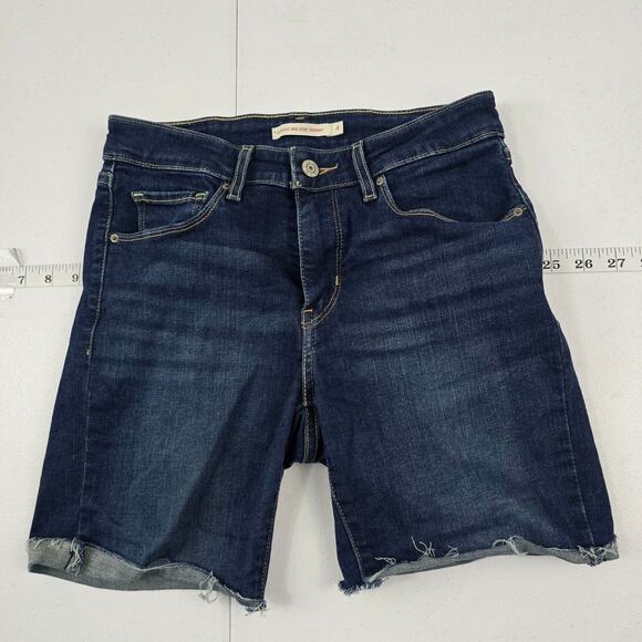 Levi's classic mid rise skinny shorts 4‎ denim womens 5277 - Picture 1 of 8
